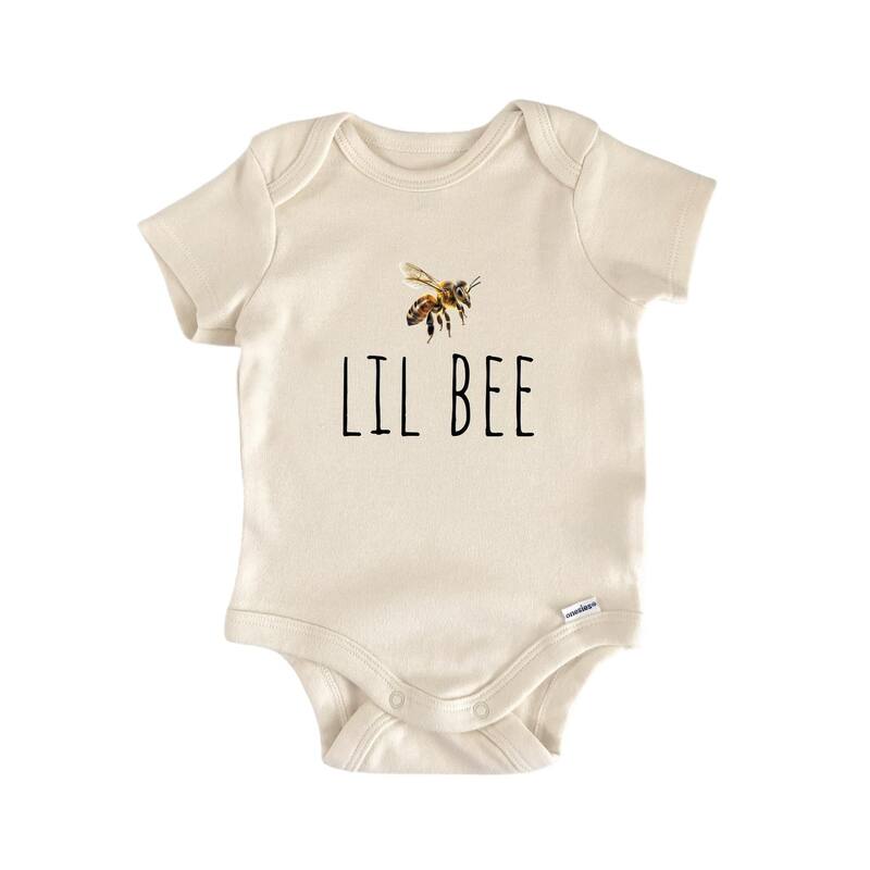 Lil Bee - Baby Boy Girl Clothes Infant Bodysuit Funny Cute Newborn - Natural - 0-3M
