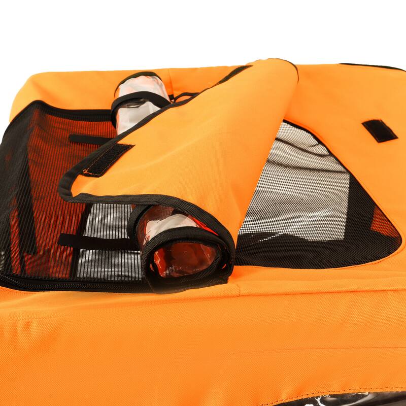 Outdoor Heavy Duty Collapsible Pet Bike Trailer with 16-Inch All-Terrain Wheels & Universal Hitch, Foldable Carrier Cart