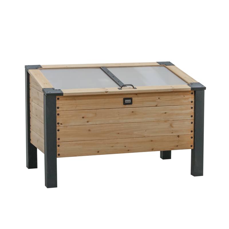 Backyard Discovery Aggie 4x2' Cedar Cold Frame Mini Greenhouse, PC Lid - aggie c - Brown - aggie c