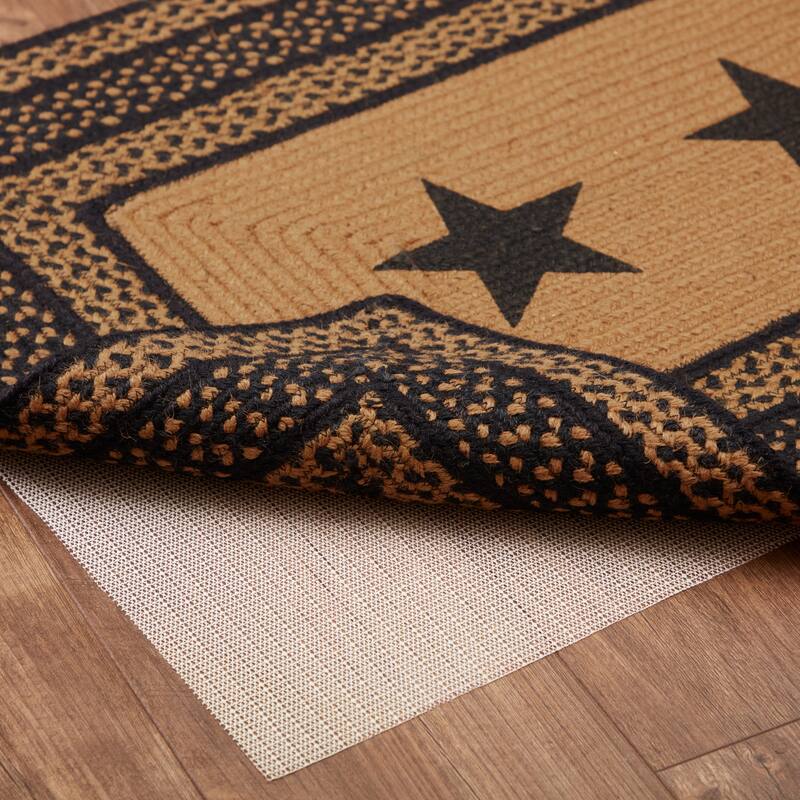 Farmhouse Jute Rug Rect Stencil Stars w/ Pad 27x48 - 27" x 48" Rectangle