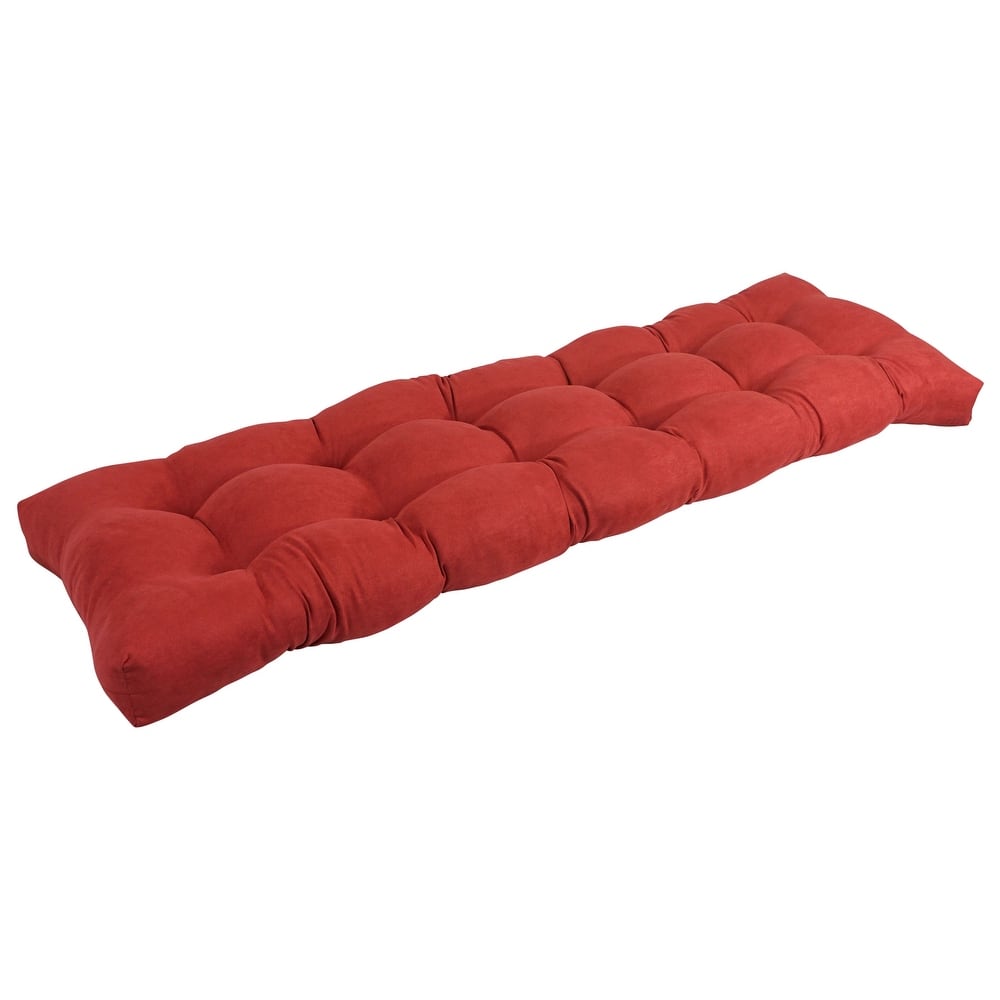 Solid Microsuede Tufted Indoor Bench Cushion (Multiple widths from 42 to 60 inch)