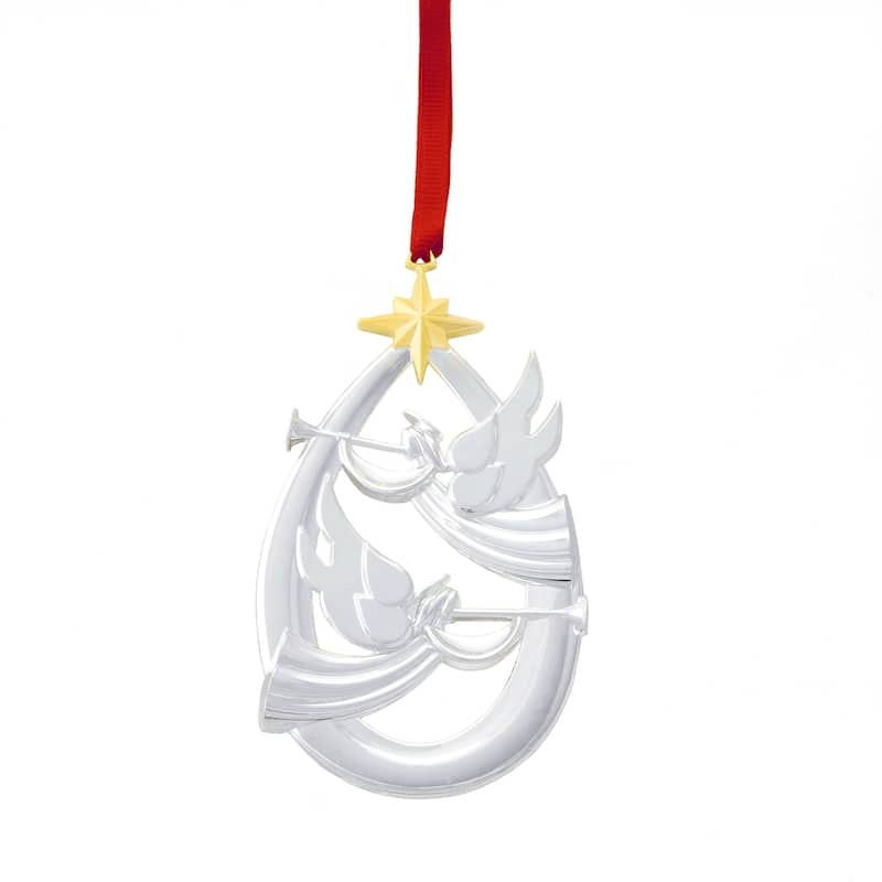 Nambe 2023 Glorious Angels Ornament - 2.25”L x 4.25”H