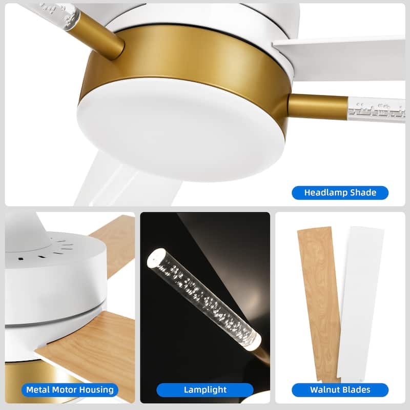 Modern 60 inch Ceiling Fan with Light and Remote Control
