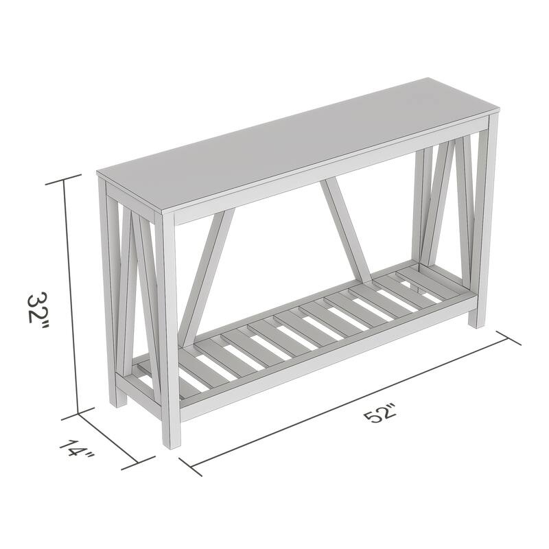 Entryway Table/Console Table-52"Long/Dark Taupe with 1 Shelf - 52" x 13.8" x 32 "