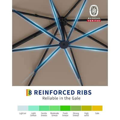 Coromose 10' x 10' Heavy Duty Cantilever Patio Umbrella, with 360-Degree Rotation