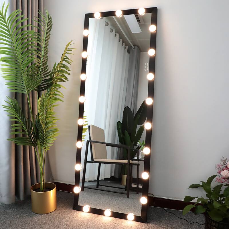 63 Inch Rectangular Framed Dimmable Wall Mounted LED Full Length Mirror