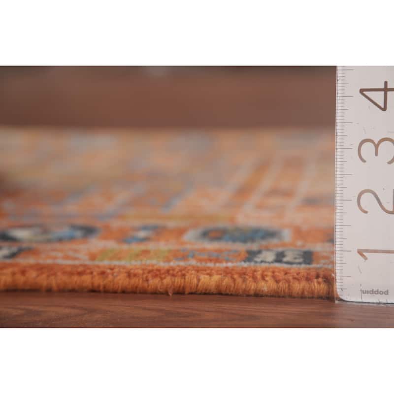 Orange Transitional Khotan Runner Rug Hand-Knotted Wool Carpet - 2'6"x 8'0"