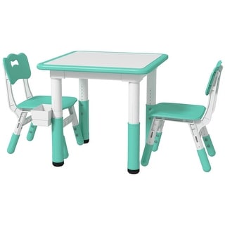 Kids Table and Chair Sets with Adjustable Table Height Perfect for Classroom, Nursery, or Daycare