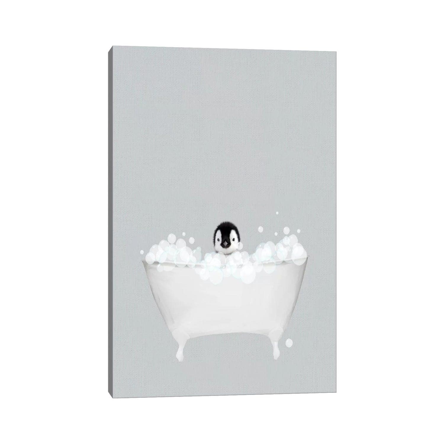 iCanvas "Penguin Blue Bath" by Leah Straatsma Canvas Print