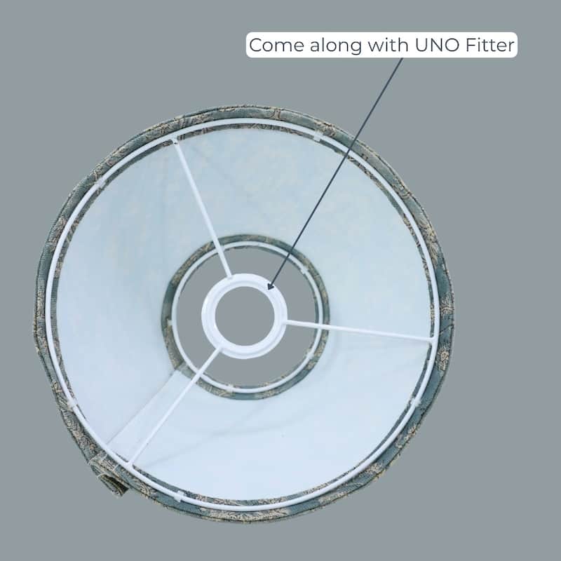 Fabdivine Neel Gagan Handmade Thick Linen Decorative Floral Block Print Lampshade - Indian Table Lamp for Living Room Décor