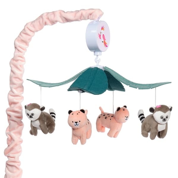 slide 2 of 7, Lambs & Ivy Enchanted Safari Animal Musical Baby Crib Mobile Jungle Soother Toy