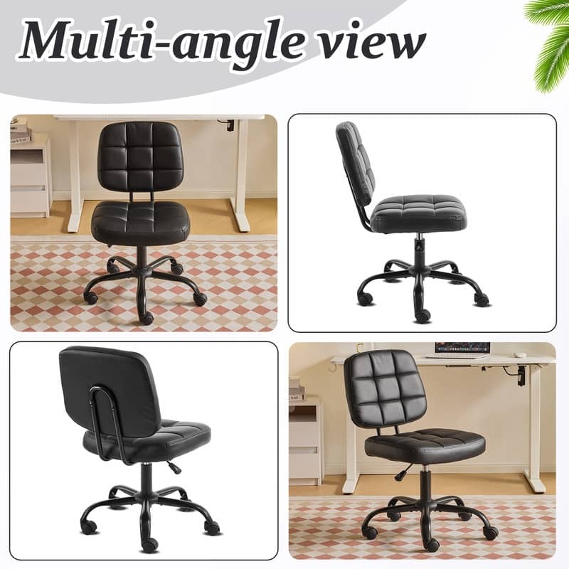 22.1 Inch Upholstered PU Lattice Swivel Office Chair