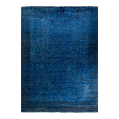 Vibrance One-of-a-Kind Hand-Knotted Area Rug - Blue, 9' 0" x 12' 1" - 9' 0" x 12' 1"