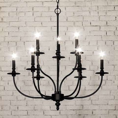 Luxury Cottagecore Chandelier, 28"H x 29"W, with Farmhouse Style, Oil Rubbed Bronze, by Urban Ambiance