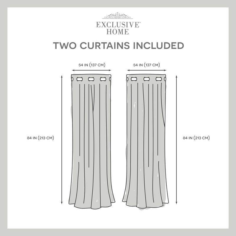 ATI Home Silhouette Floral Grommet Top Curtain Panel Pair
