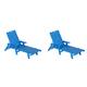 Laguna Weather-Resistant Outdoor Patio Chaise Lounge (Set of 2) - Pacific Blue