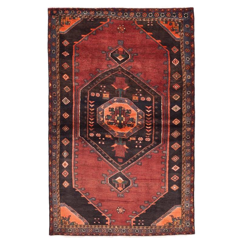 ECARPETGALLERY Hand-knotted Konya Anatolian Dark Red Wool Rug - 4'5 x 7'1