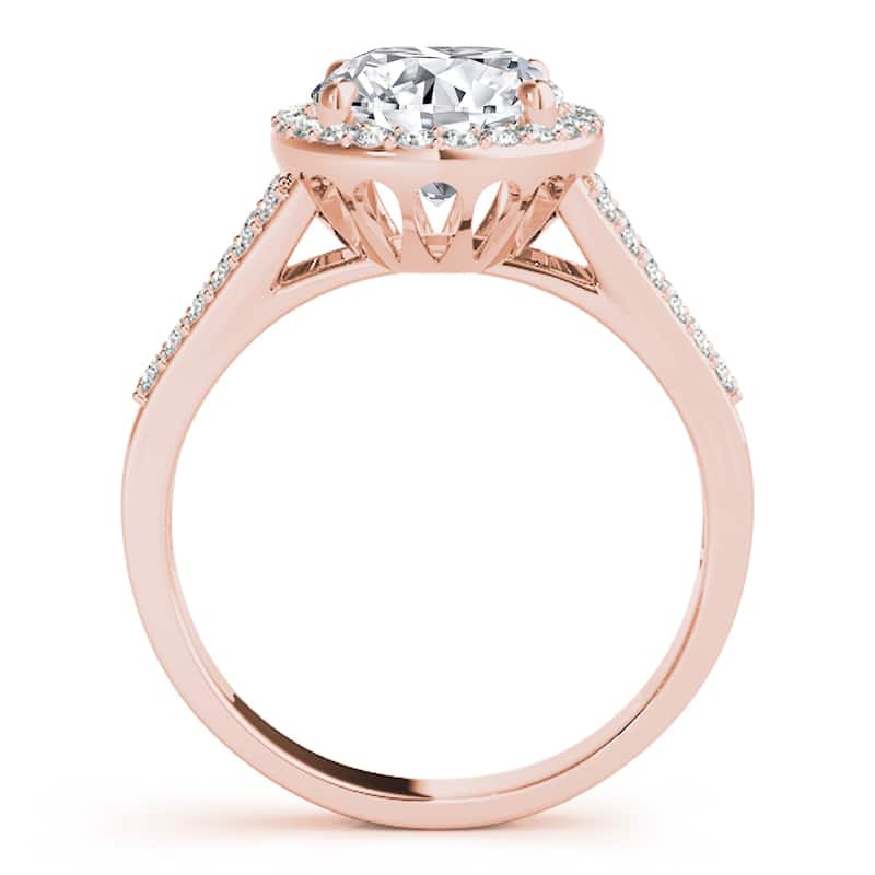 Auriya 14k Rose Gold Lab Grown Oval Diamond Halo Engagement Ring 0.50 to 5.00 ct. tw. (F-G VS)