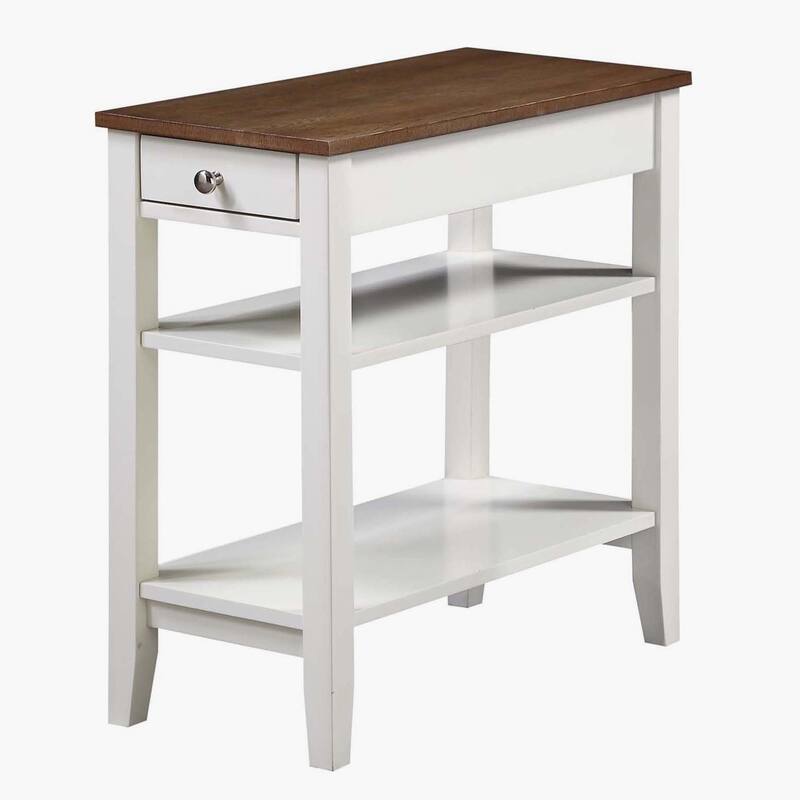 Convenience Concepts American Heritage 1 Drawer Chairside End Table with Shelves