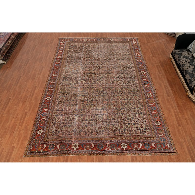 Hand Knotted Oriental 100% Wool Carpet Traditional All-Over Beige & Ivories Sultanabad Area Rug - 17' 2'' X 11' 7''