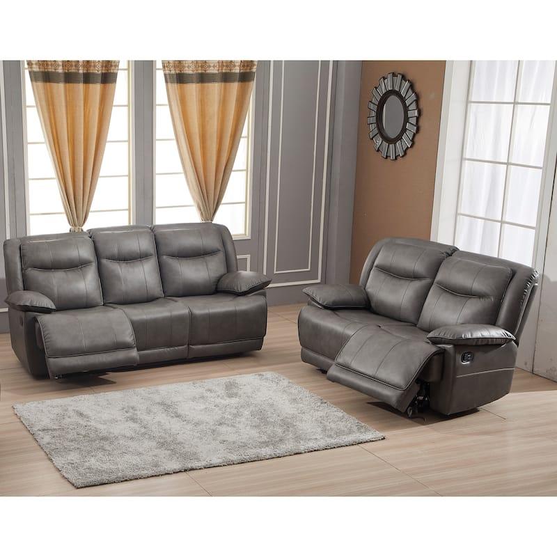 Betsy Furniture 2 Piece Bonded Leather Reclining Living Room Set, Sofa and Loveseat