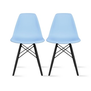 Plastic Eiffel Chairs Solid Wood Legs Molded Modern Armless Side Dining For Kitchen Work Office