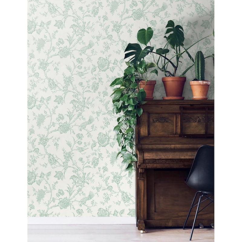 NextWall Jasmine Chinoiserie Peel and Stick Wallpaper