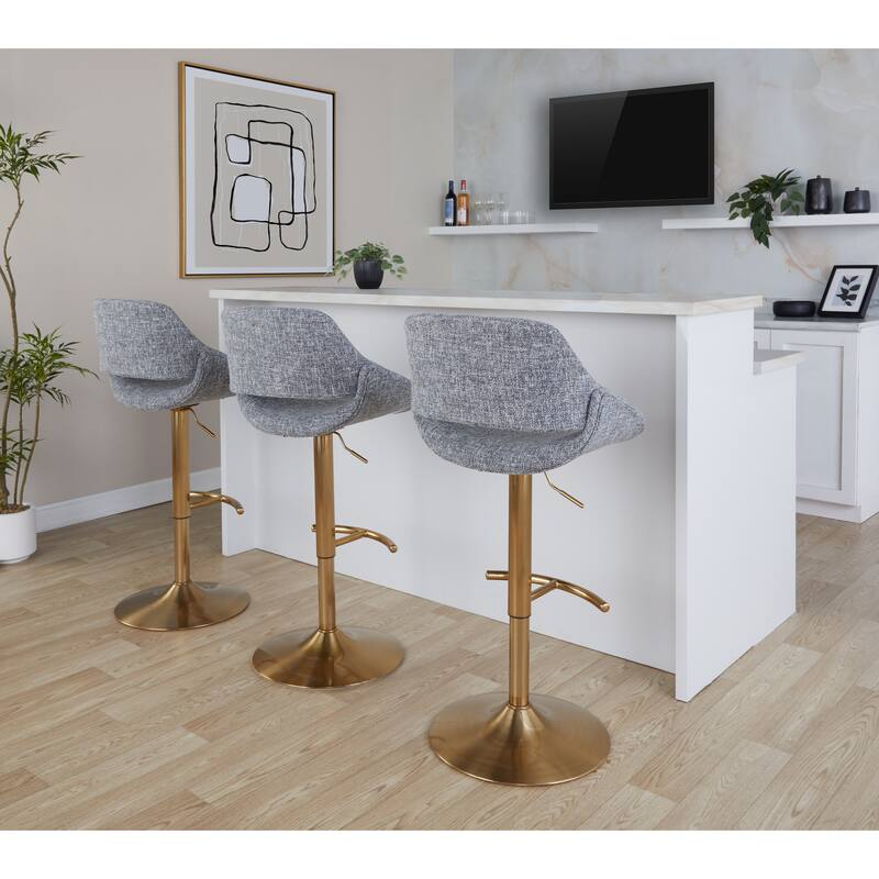 Silver Orchid Svellingen Adjustable Bar Stool with Rounded T Footrest - Set of 2