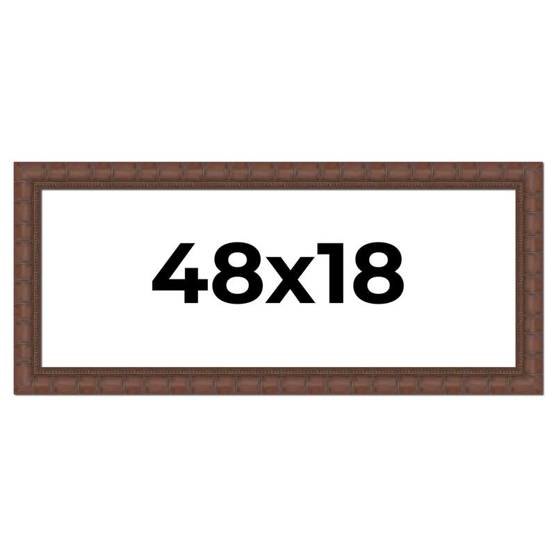 48x18 Frame Pewter Solid Wood Picture Frame Width 1.625 Inches | Interior Frame Depth 0.6875 Inches
