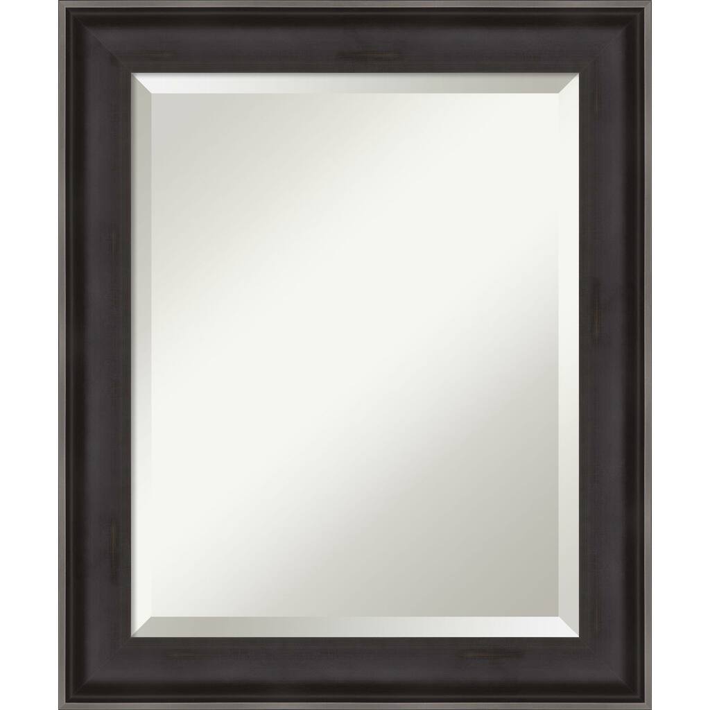 Beveled Wood Bathroom Wall Mirror - Allure Charcoal Frame