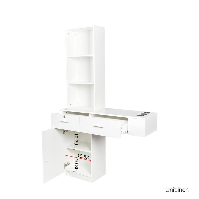 Modern simple hair desk,multi layer storage,large storage space,wooden cabinets are easy to clean, good hardness