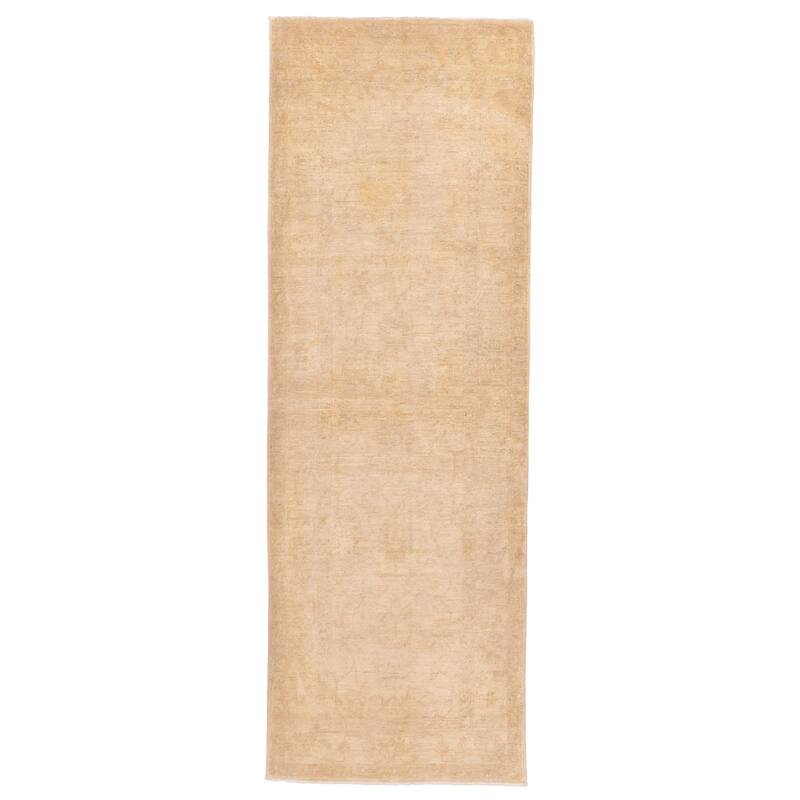 ECARPETGALLERY Hand-knotted Chobi Finest Cream Wool Rug - 2'8 x 8'1