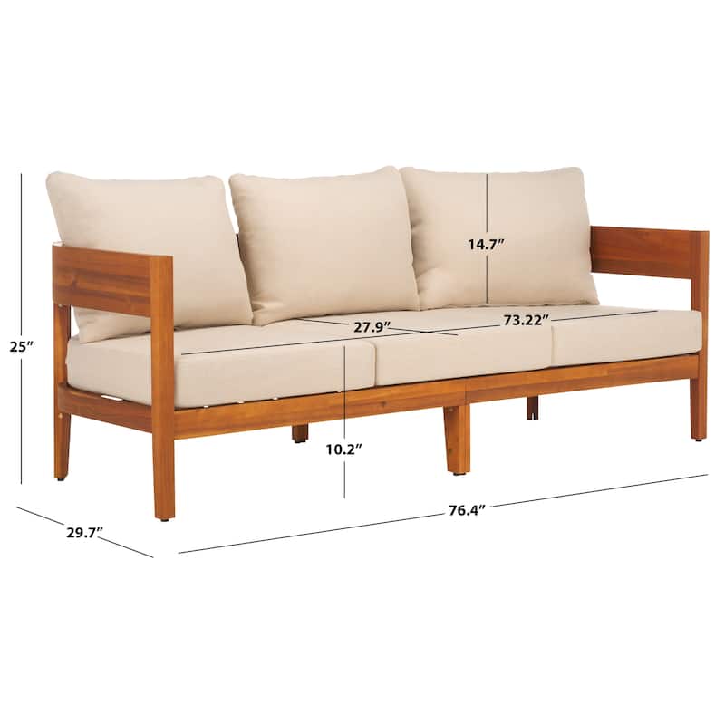SAFAVIEH Outdoor Patio Furniture Theo 3 Seater Sofa