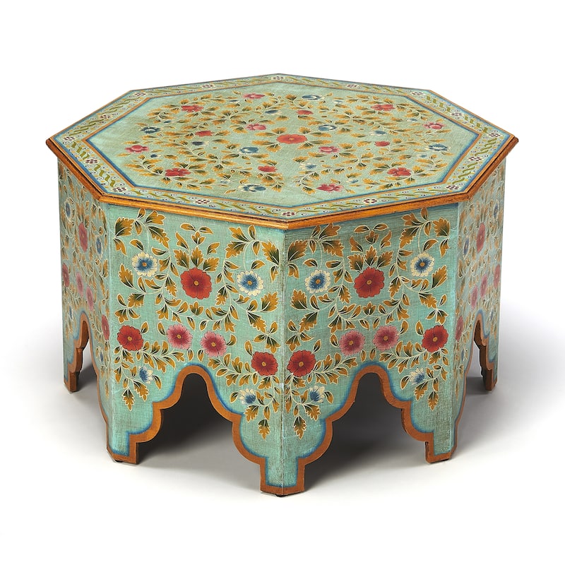 Butler Priya Hand Painted Coffee Table - Green - Wood/MDF