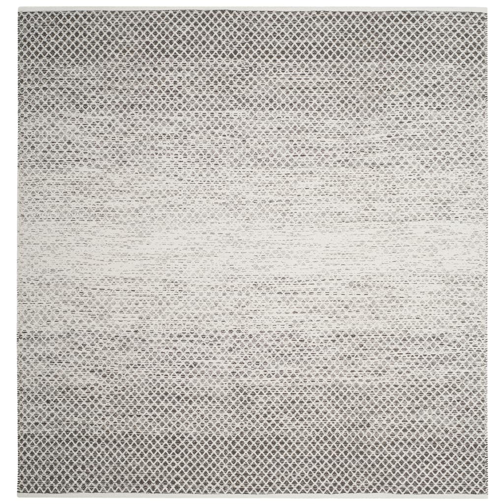 SAFAVIEH Handmade Flatweave Montauk Geert Cotton Rug - Light Grey/Ivory - 6' Square