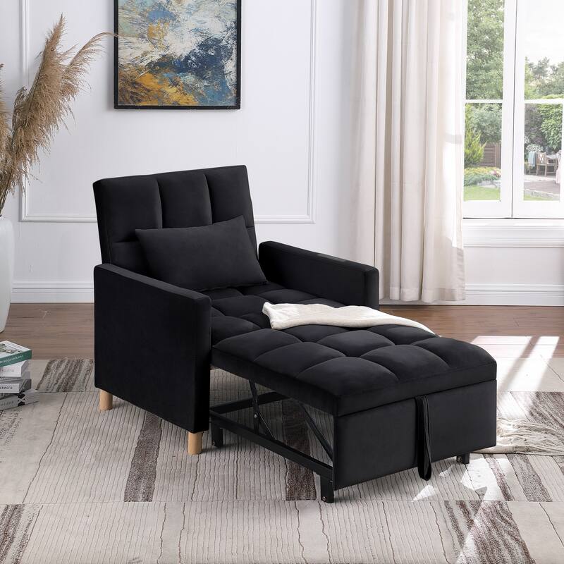 Convertible Sleeper Sofa Chair Bed, Adjustable Chair with Pillow, Multi-Functional Sleeper Chair