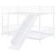 preview thumbnail 19 of 18, Twin over Twin Bunk Bed Frame with Convertible Slide and Ladder, Metal Bunk Bed with Guardrails for Kids, Teens