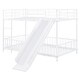 preview thumbnail 9 of 18, White Twin over Twin Size Metal Bunk Bed with Slide and Guardrails for Kids