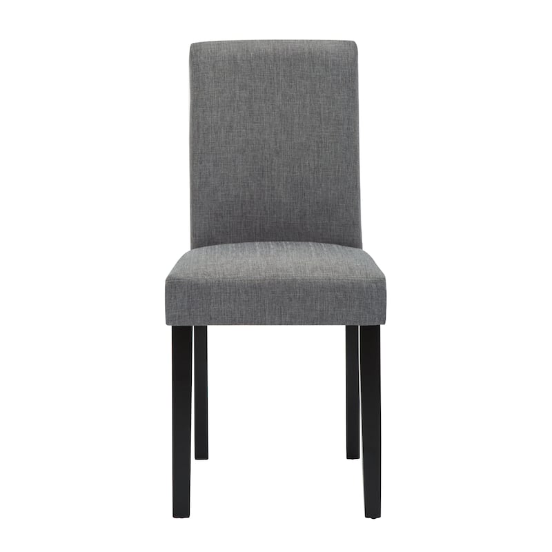 Faux Leather or Fabric Parsons Dining Chairs Set of 2 with Wood Legs