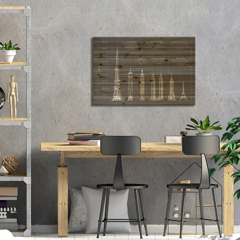 Architectural Heights Print On Wood by Ethan Harper - Multi-Color