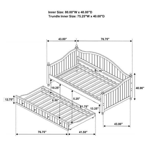 dimension image slide 0 of 2, Julie Ann Wood Twin Daybed with Trundle White
