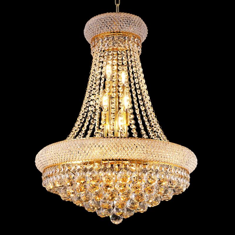 Crystal Chandelier French Empire Ceiling Light with LED Bulbs