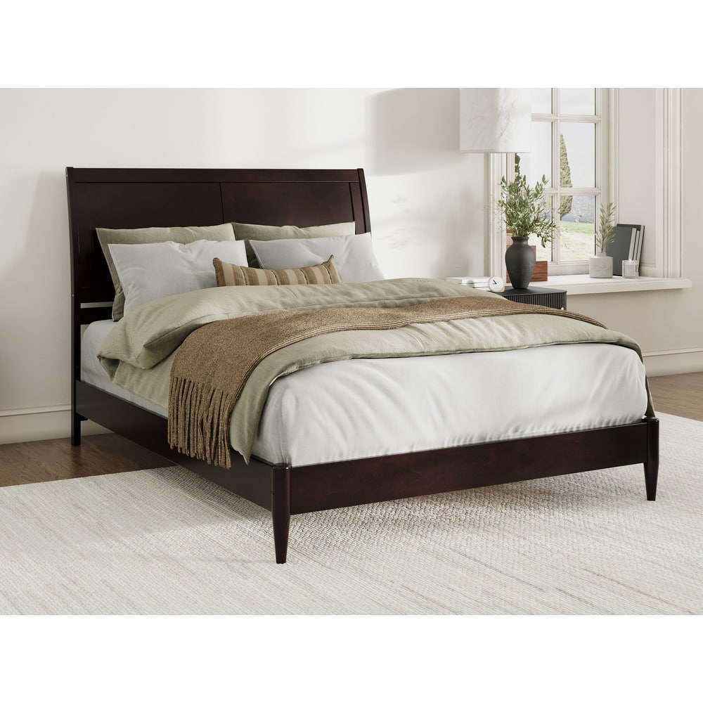 Valencia Solid Wood Low Profile Sleigh Platform Bed