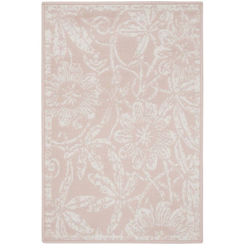 Power Loomed Distressed Floral Traditional Stain Resistant Area Rug - 36' X '24' X '0.39