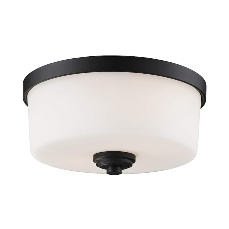 Z-Lite Arlington 2 Light 21" Wide Flush Mount Drum Ceiling Fixture - Bronze