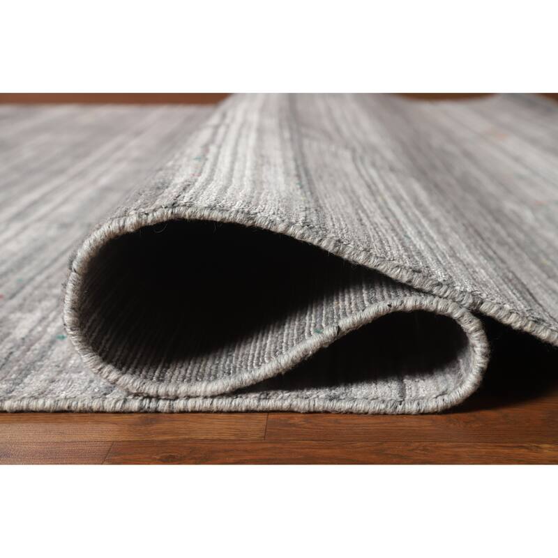 Hand Knotted Oriental 100% Wool Carpet Tribal Tribal Greys & Charcoal Gabbeh Area Rug - 9' 11'' X 7' 11''