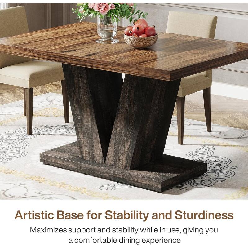 47 Inches Small Farmhouse Dining Table for 4 - N/A