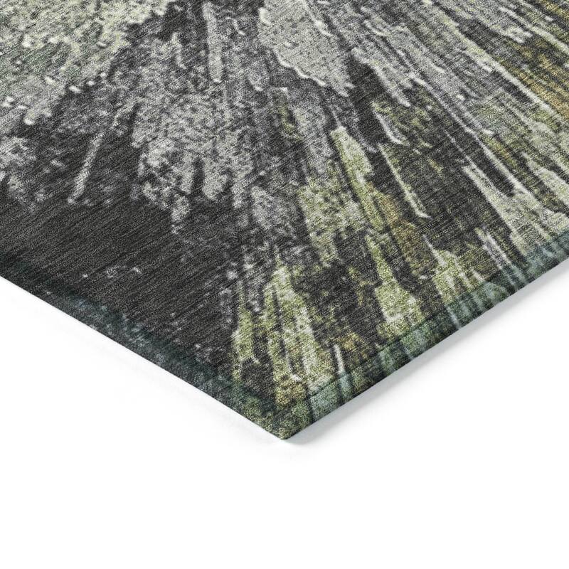 Machine Washable Indoor/ Outdoor Abstract Burst Chantille Rug