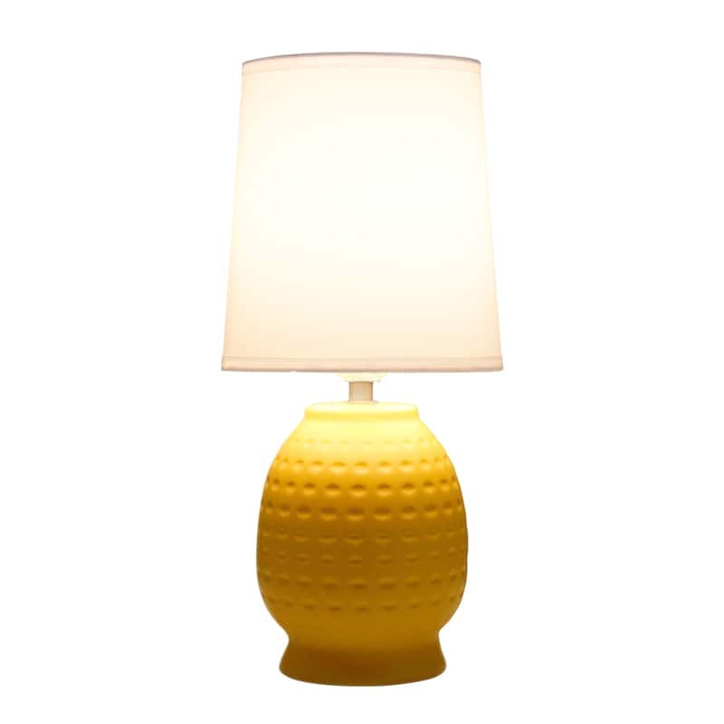 Ceramic Table Lamp with Fabric Shade for Small Spaces - 6 x 6 x 13 in. (L x W x H)