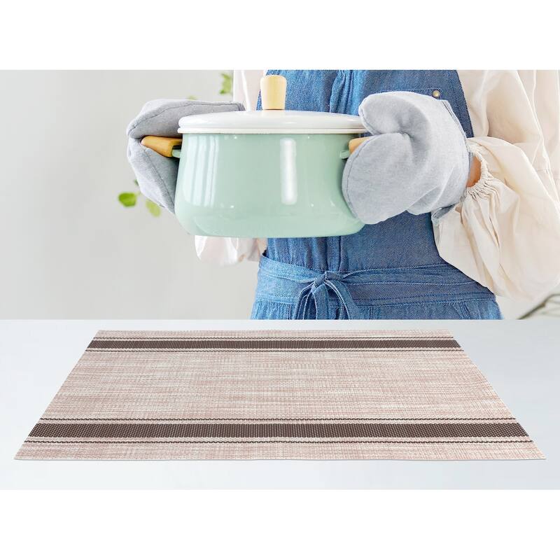Placemats Set of 6 Vinyl Placemats for Kitchen Dining Table Decor Heat Resistant Table Placemats Wipeable Table Mat - 18*12in
